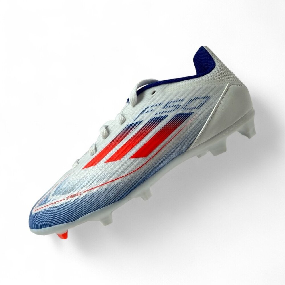 Adidas F50 League FG Junior Soccer Cleats White Red Blue Size 1Youth New in Box